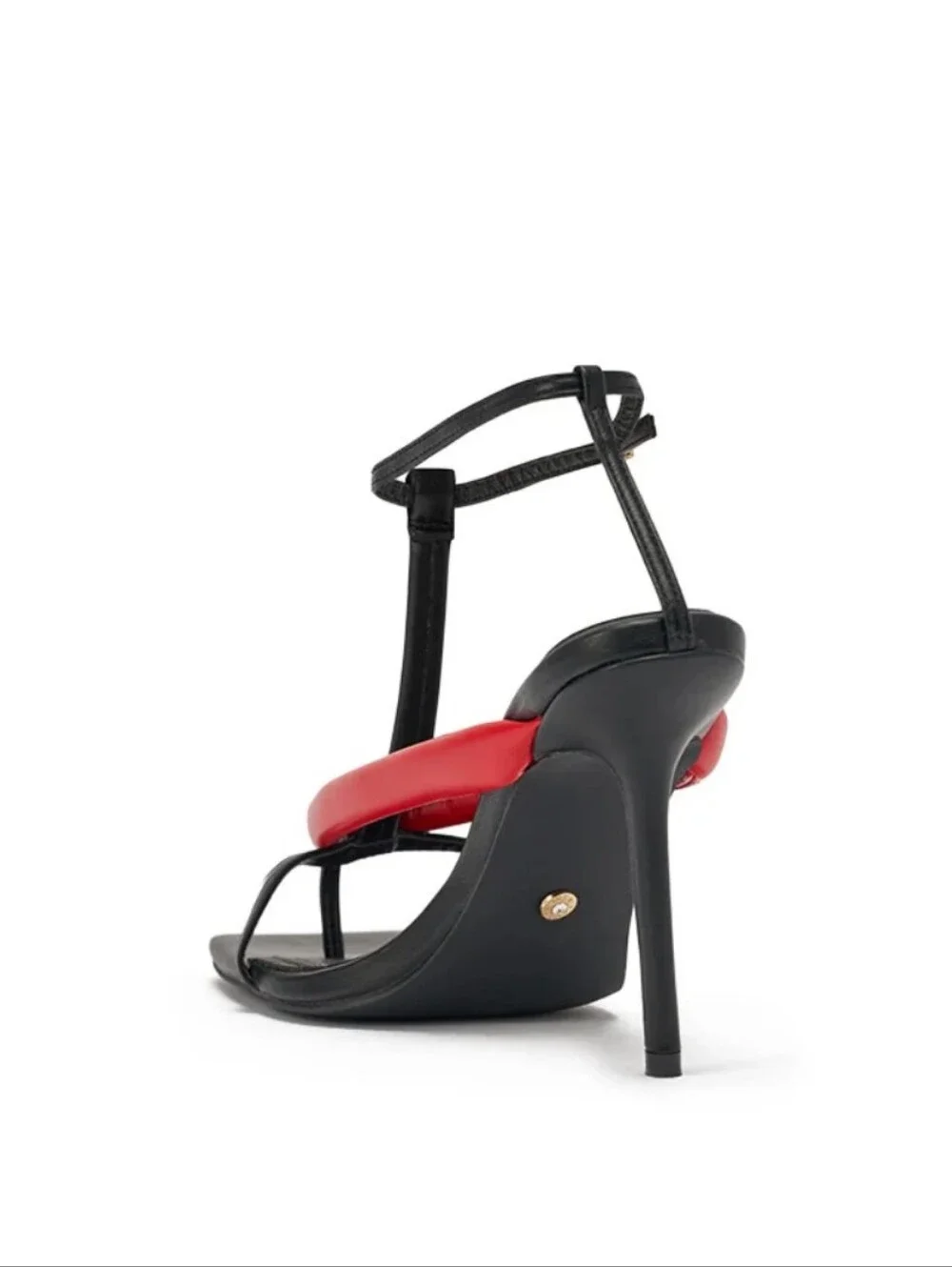 Black And Red Strappy Stiletto Heels EUC Size 9
